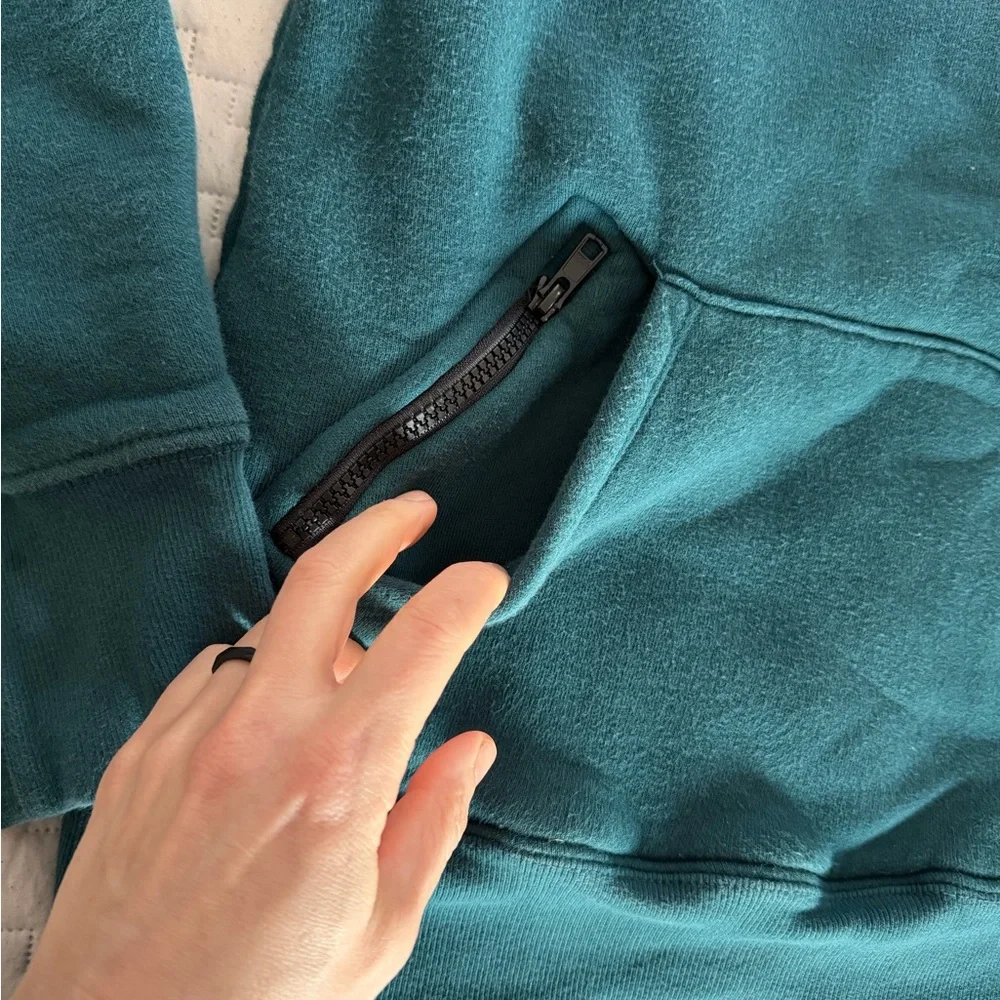 oiselle Teal Green Fleece Hoodie - Picture 2 of 4